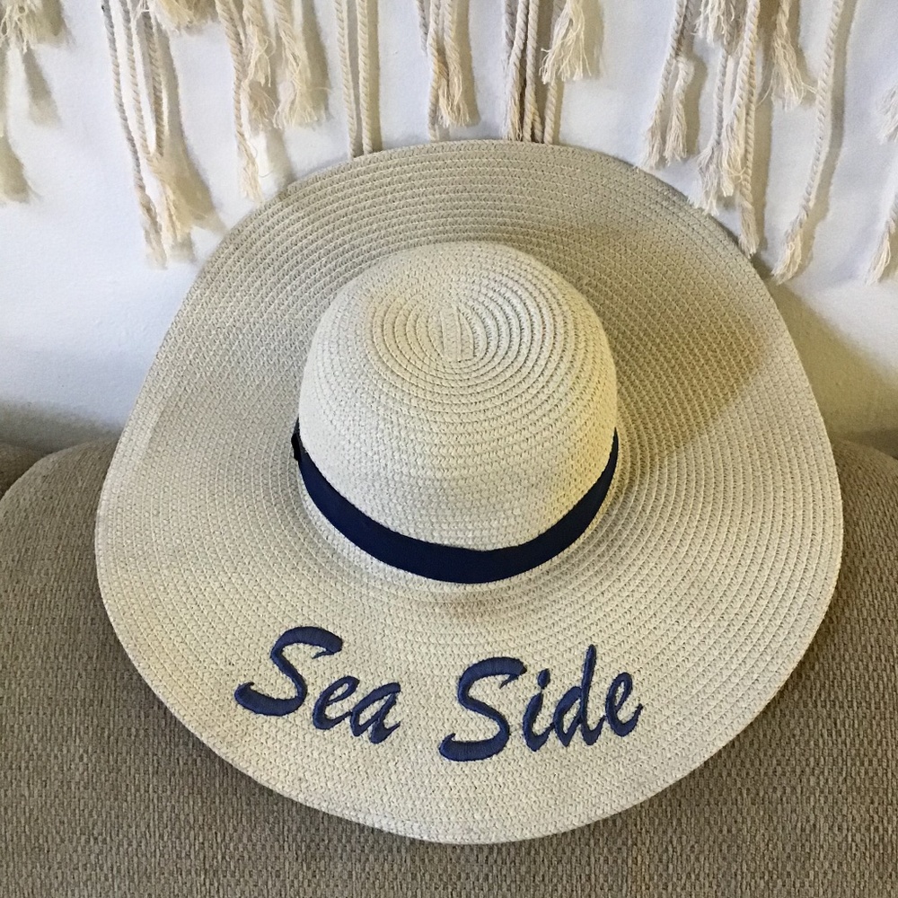 Summer Embroidered leather straw hat